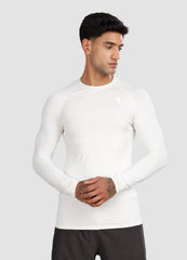 White Full Sleeve Compression T Shirt for Men