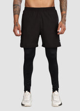 2 in 1 Shorts with Full Compression for Men