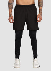 2 in 1 Shorts with Full Compression for Men