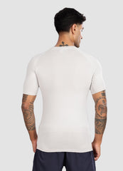 Half Sleeve Compression T Shirt for Men - White