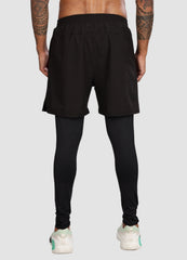 2 in 1 Shorts with Full Compression for Men