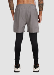 2 in 1 Shorts with Full Compression for Men - Grey