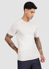 Half Sleeve Compression T Shirt for Men - White