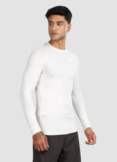 White Full Sleeve Compression T Shirt for Men
