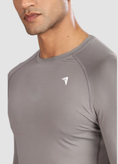 Grey Full Sleeve Compression T Shirt for Men