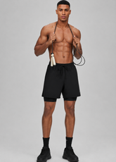 2 in 1 Running Shorts - Black