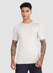 Half Sleeve Compression T Shirt for Men - White