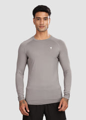 Grey Full Sleeve Compression T Shirt for Men