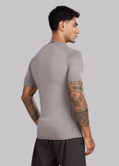 Grey Half Sleeve Compression T Shirt for Men