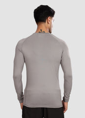 Grey Full Sleeve Compression T Shirt for Men