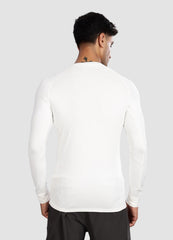 White Full Sleeve Compression T Shirt for Men