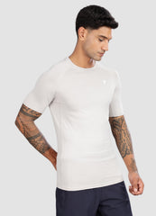Half Sleeve Compression T Shirt for Men - White