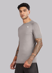 Grey Half Sleeve Compression T Shirt for Men
