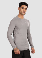 Grey Full Sleeve Compression T Shirt for Men