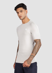 Half Sleeve Compression T Shirt for Men - White