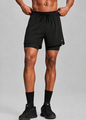 2 in 1 Running Shorts - Black