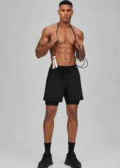 2 in 1 Running Shorts - Black