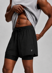 2 in 1 Running Shorts - Black